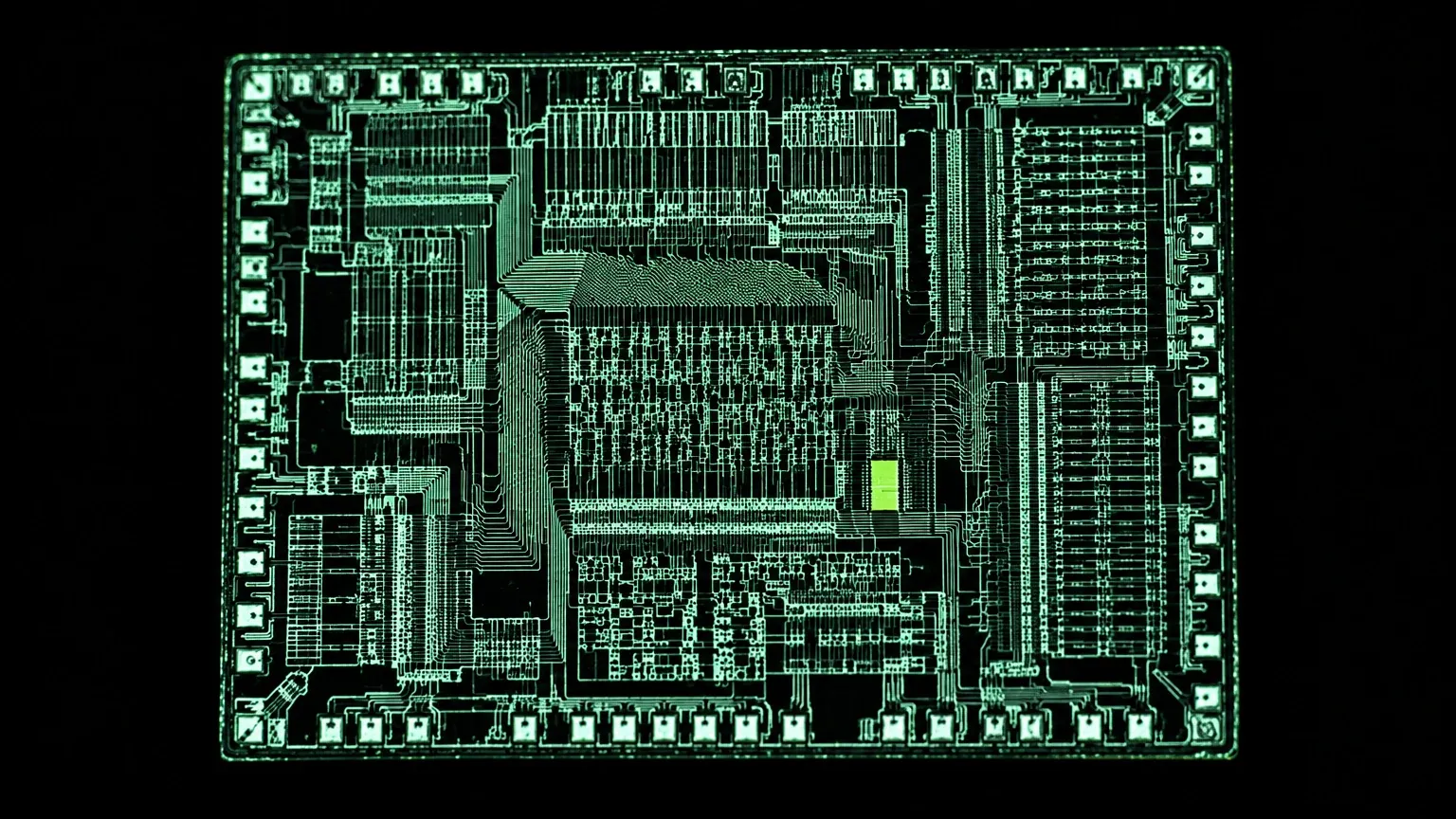 Illustration of a microprocessor die